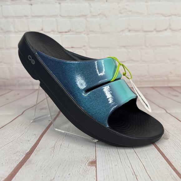 Oofos Ooah Luxe Atlantis Slides Sandals Mens Size 9/Women’s Size 11 - Picture 1 of 10